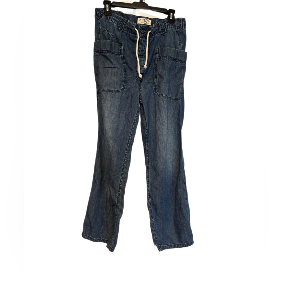 We The Free Free People Utility Cotton/Hemp Drawstring Straight Jeans Small